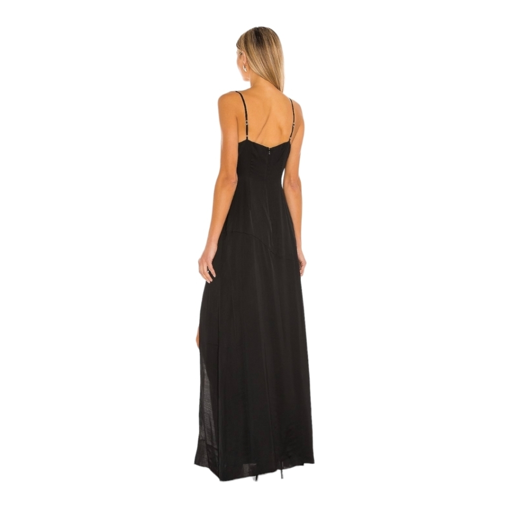 Lovers + Friends Black Westlake Crossover bust silky Maxi Dress Size XL Sexy - Picture 3 of 12